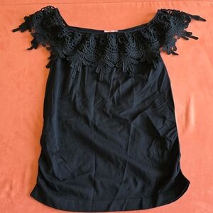 Off Shoulder Lacy Ruched Shirt